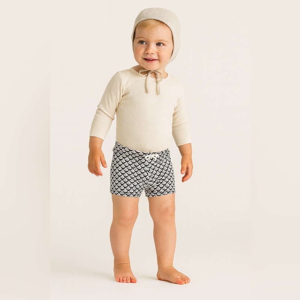 Janie and Jack Kids Swim Trunks - Blue and White